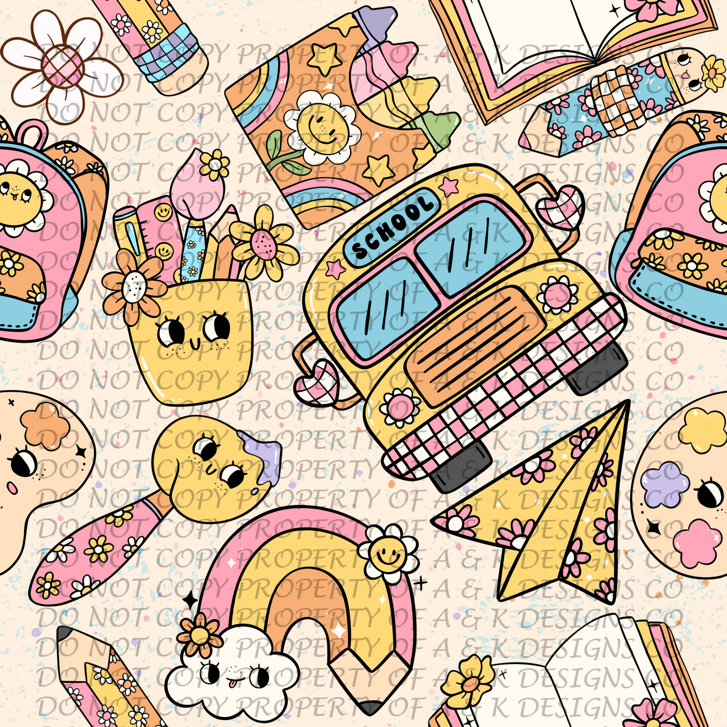 Back To School Groovy Bus