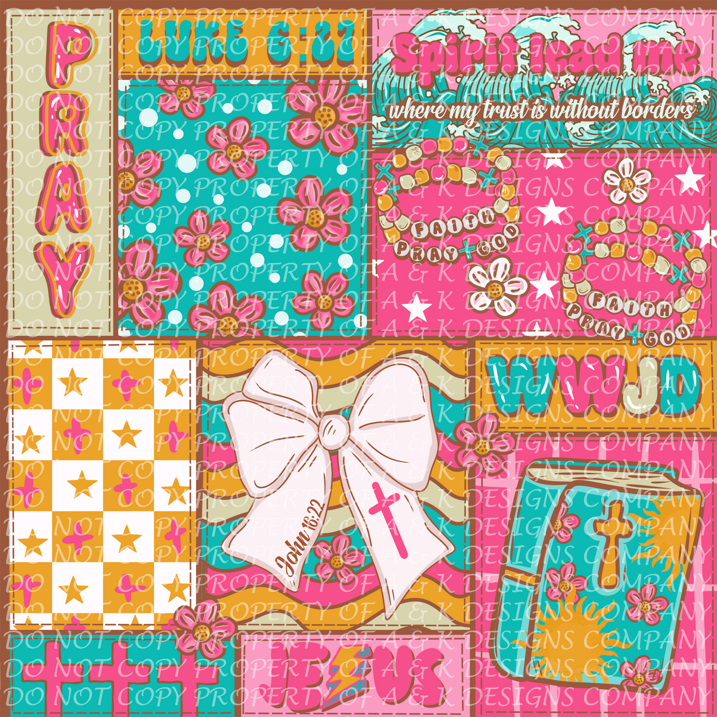 Girly Spirit Lead Me Collage + Flowers Coord