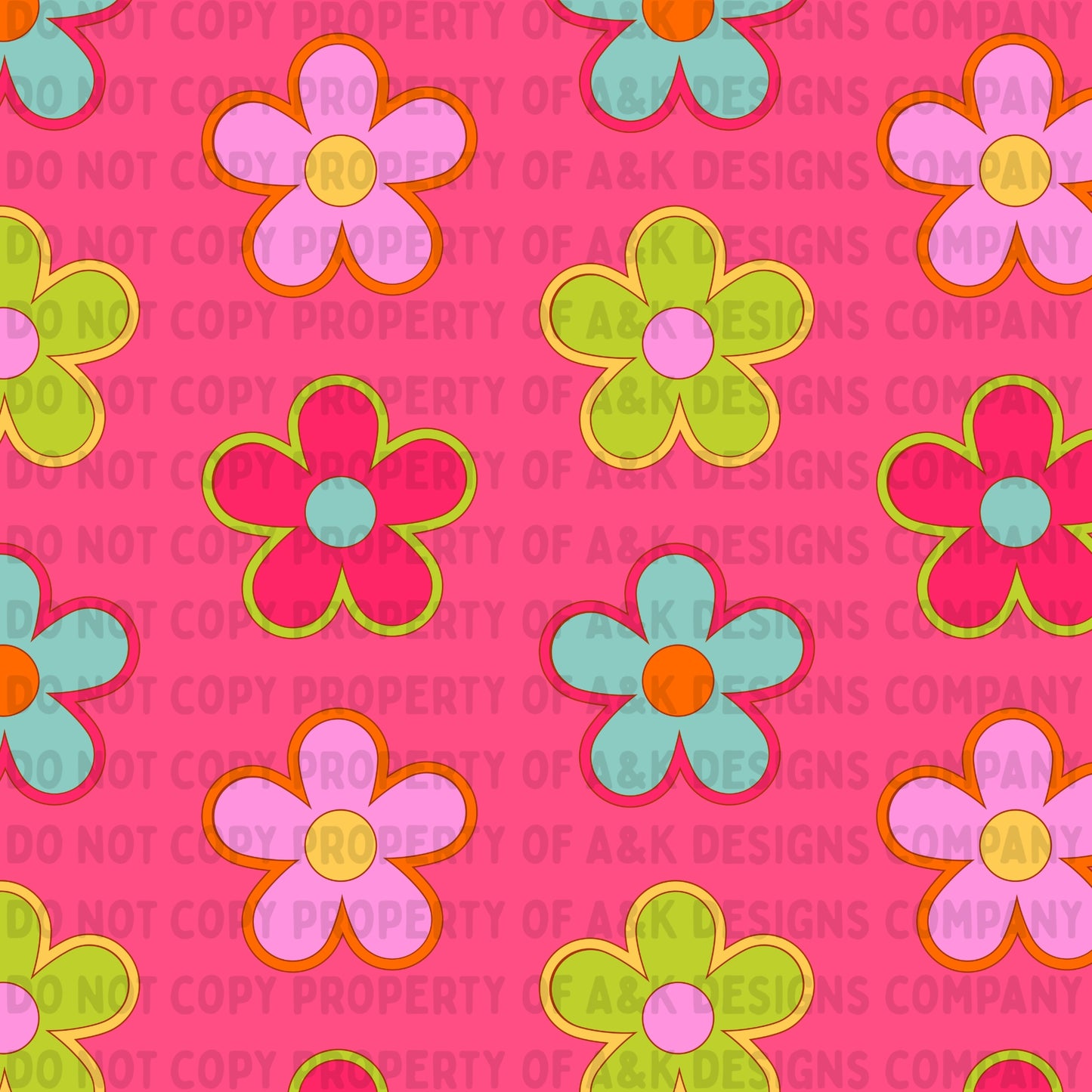 Neon Pink Daisies
