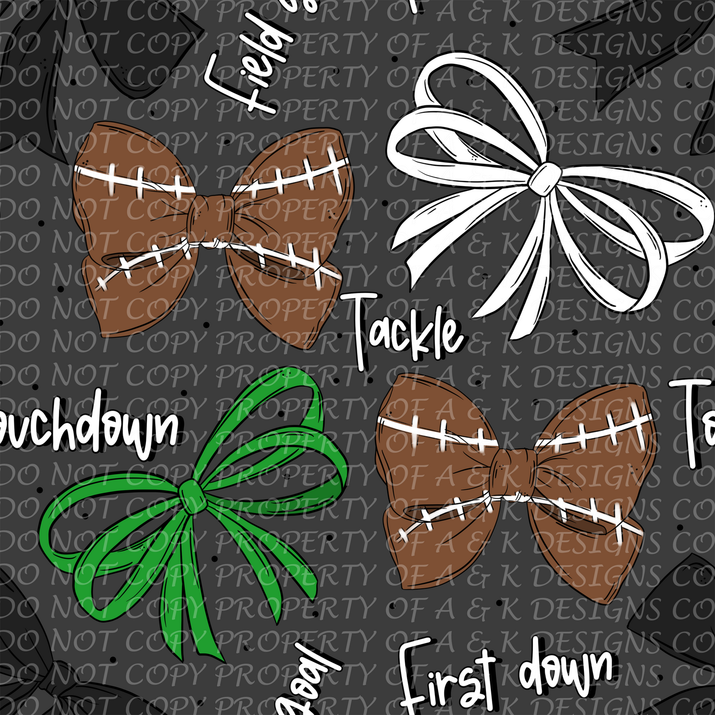 Basic Football Black Bows