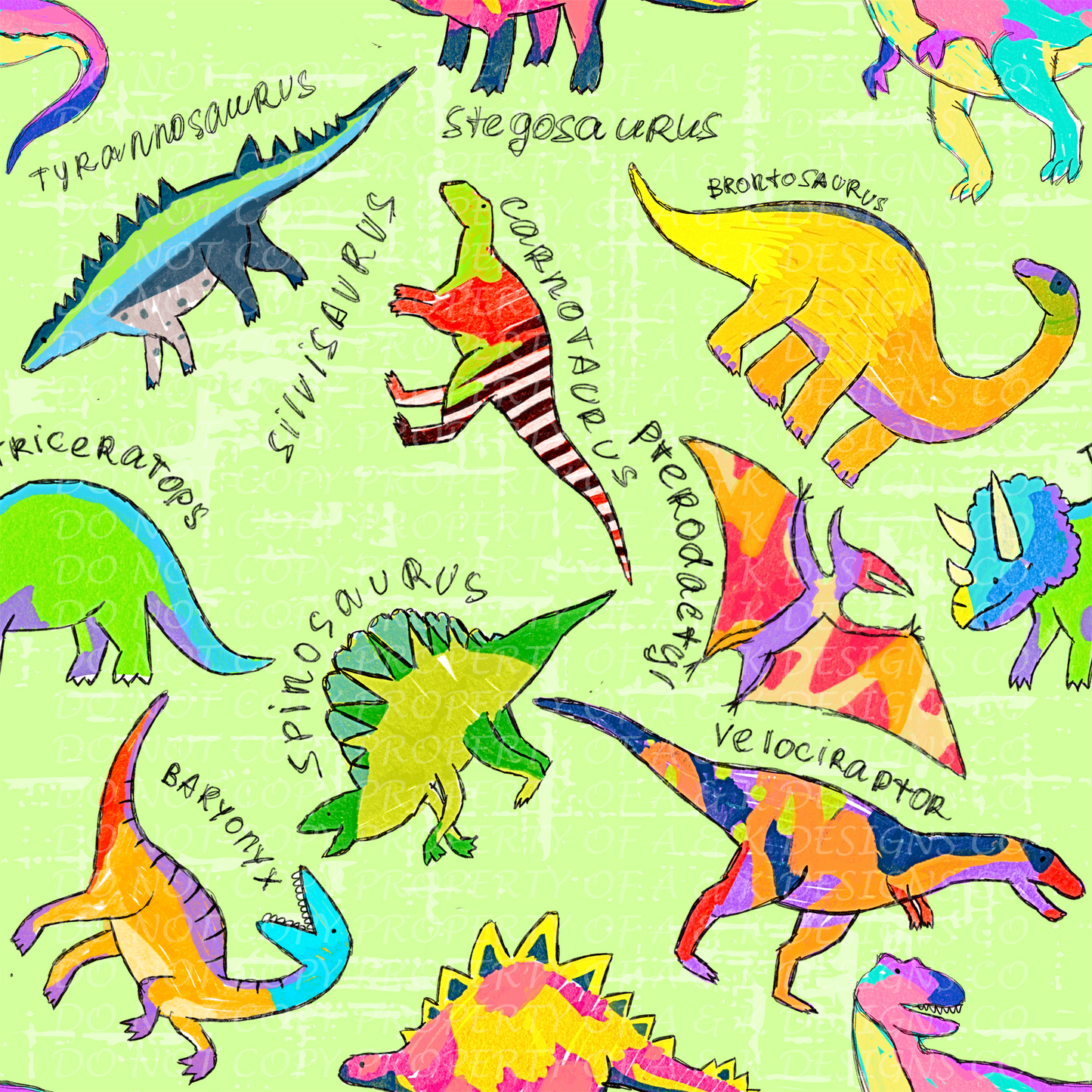 Neon Green Dinos
