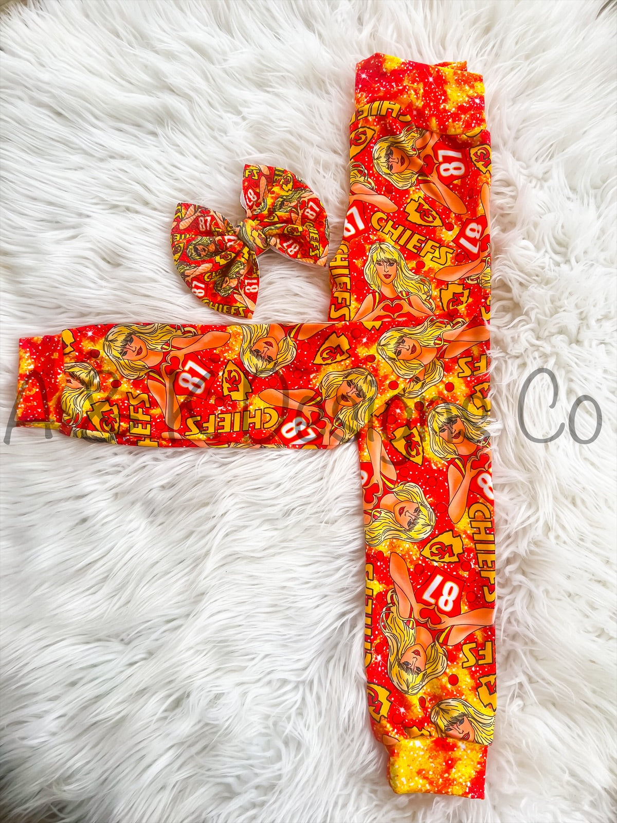 Traylor Red & Yellow Glitter + Coord
