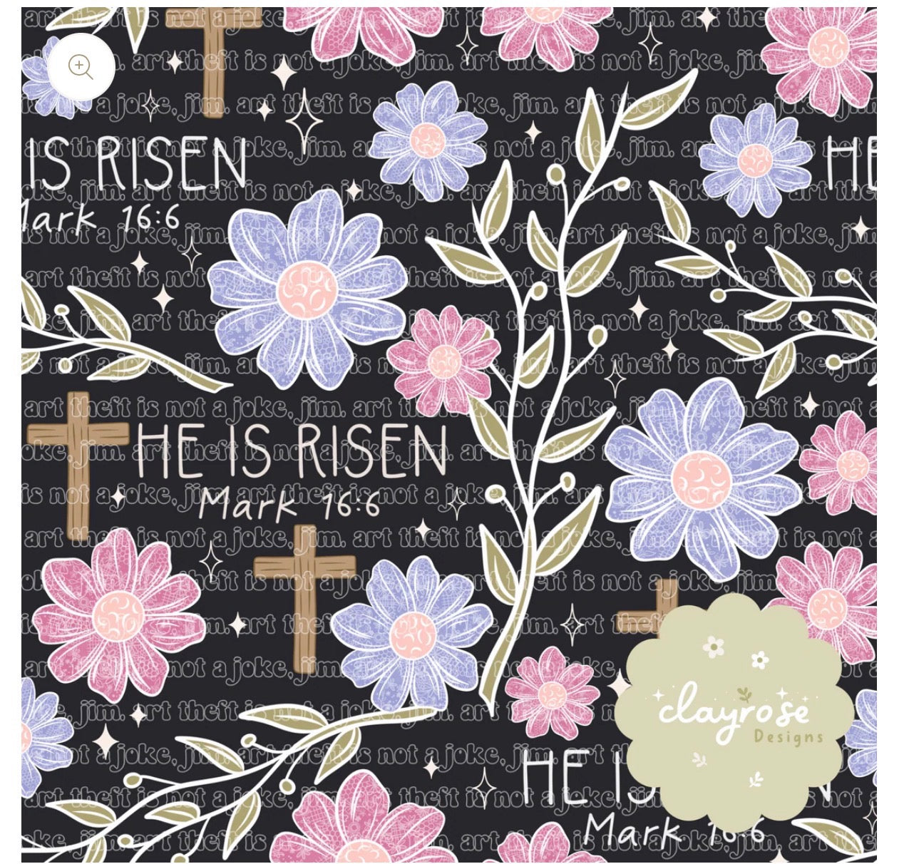He is Risen Black Floral