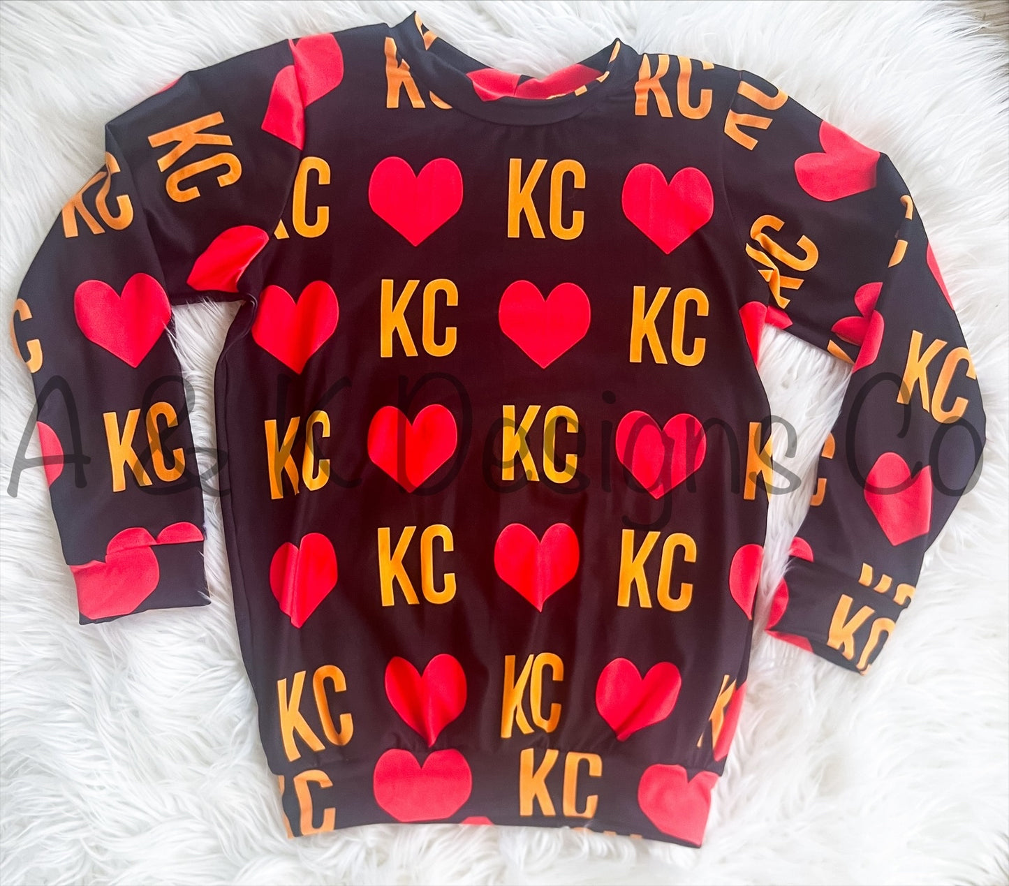 Kc Black with Red Hearts