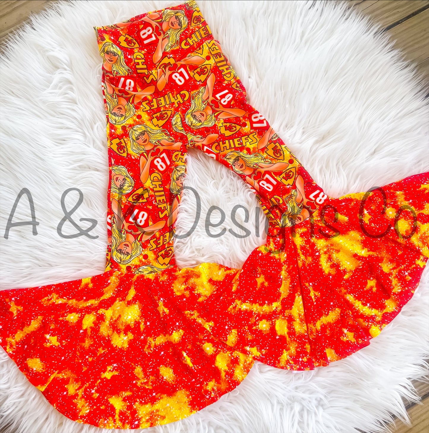 Traylor Red & Yellow Glitter + Coord