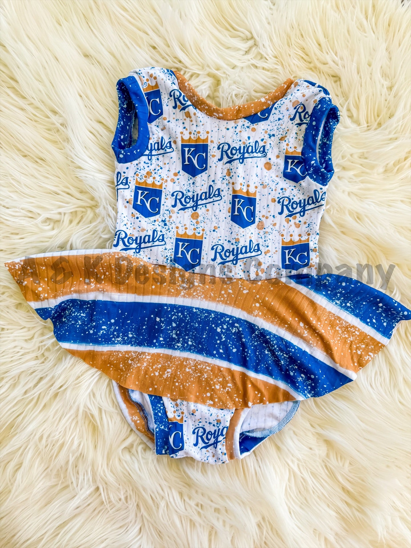White Royal Splatter + Stripes Coord