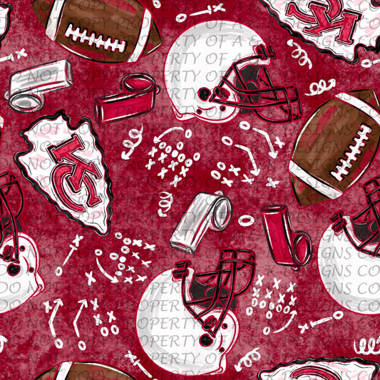 Red Watercolor Football Game