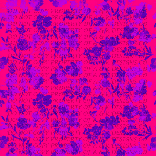 Neon Pink and Purple Flowers + Checker Cord