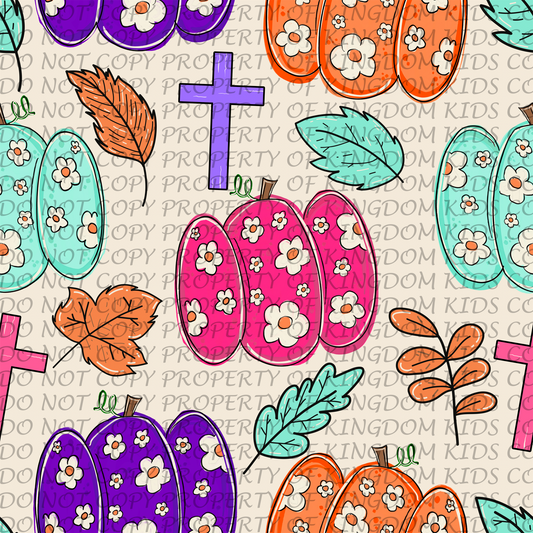 Colorful Pumpkins & Crosses