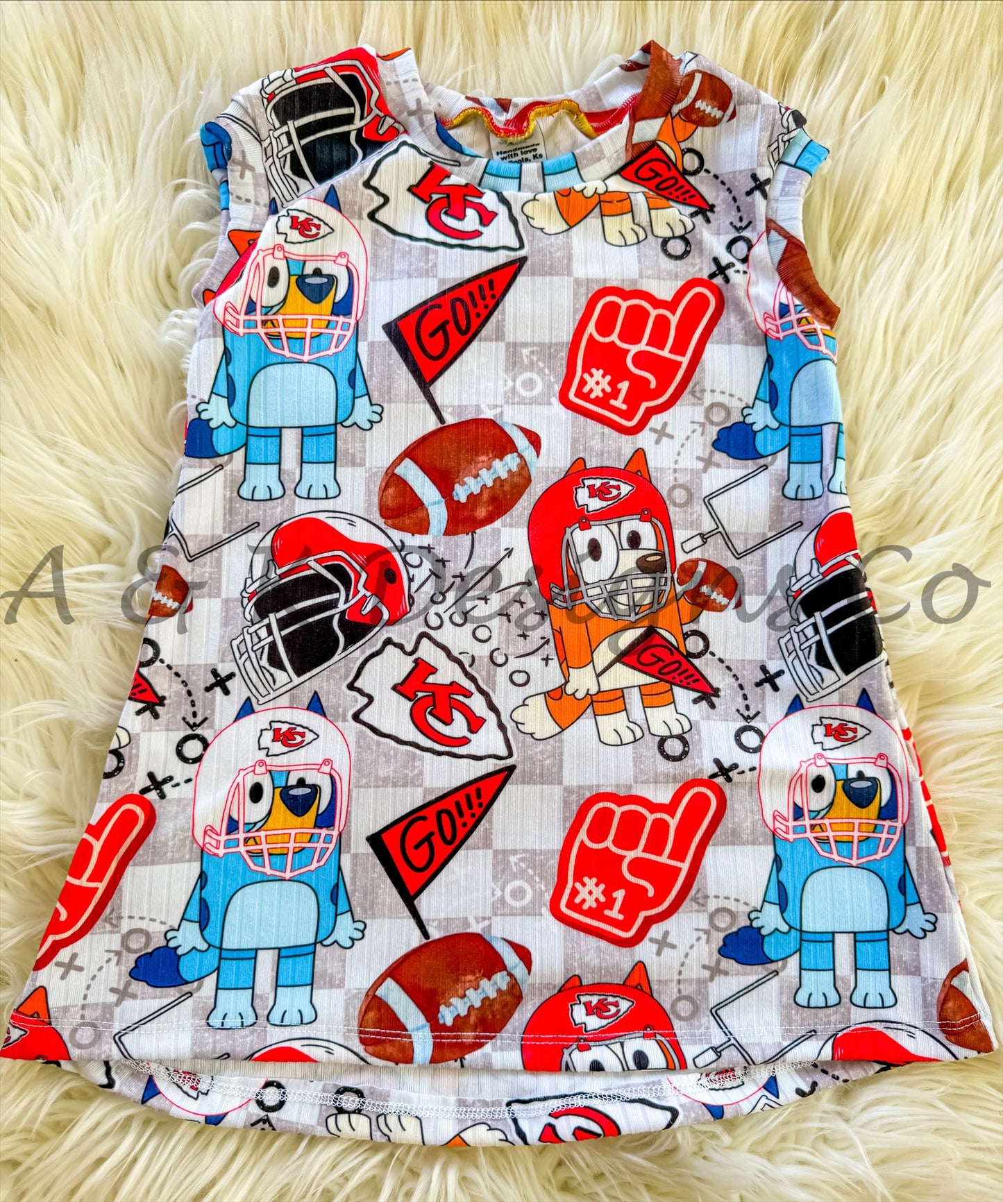 Blue Dog Football Checkers