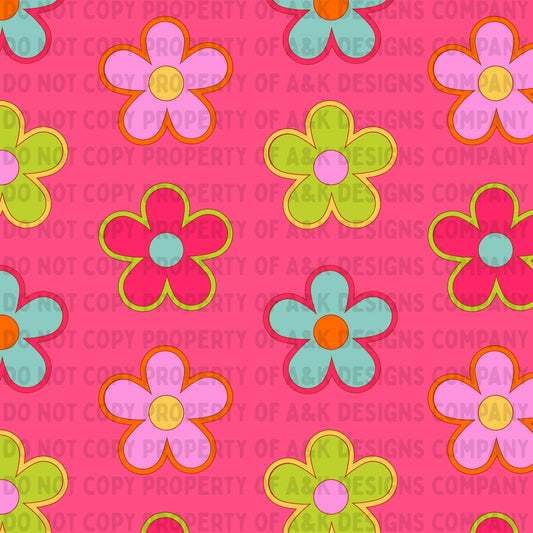 Neon Pink Daisies