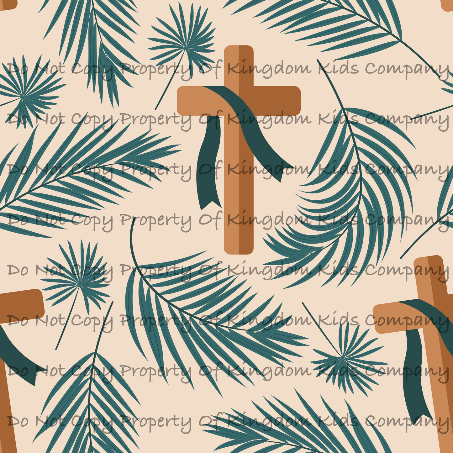 Cross w/ Palm Leaves