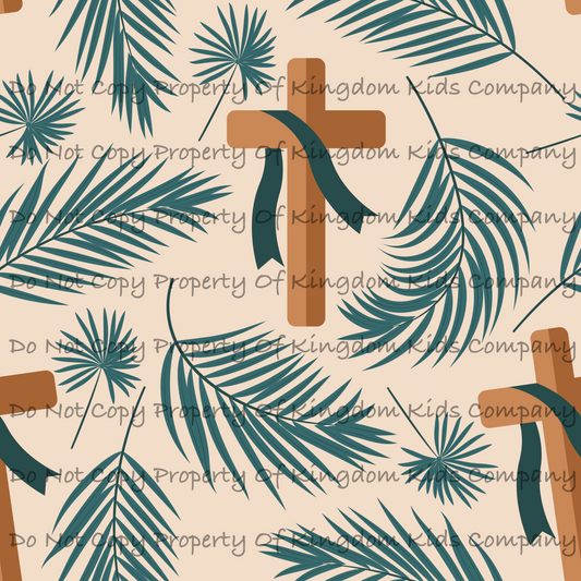 Cross w/ Palm Leaves