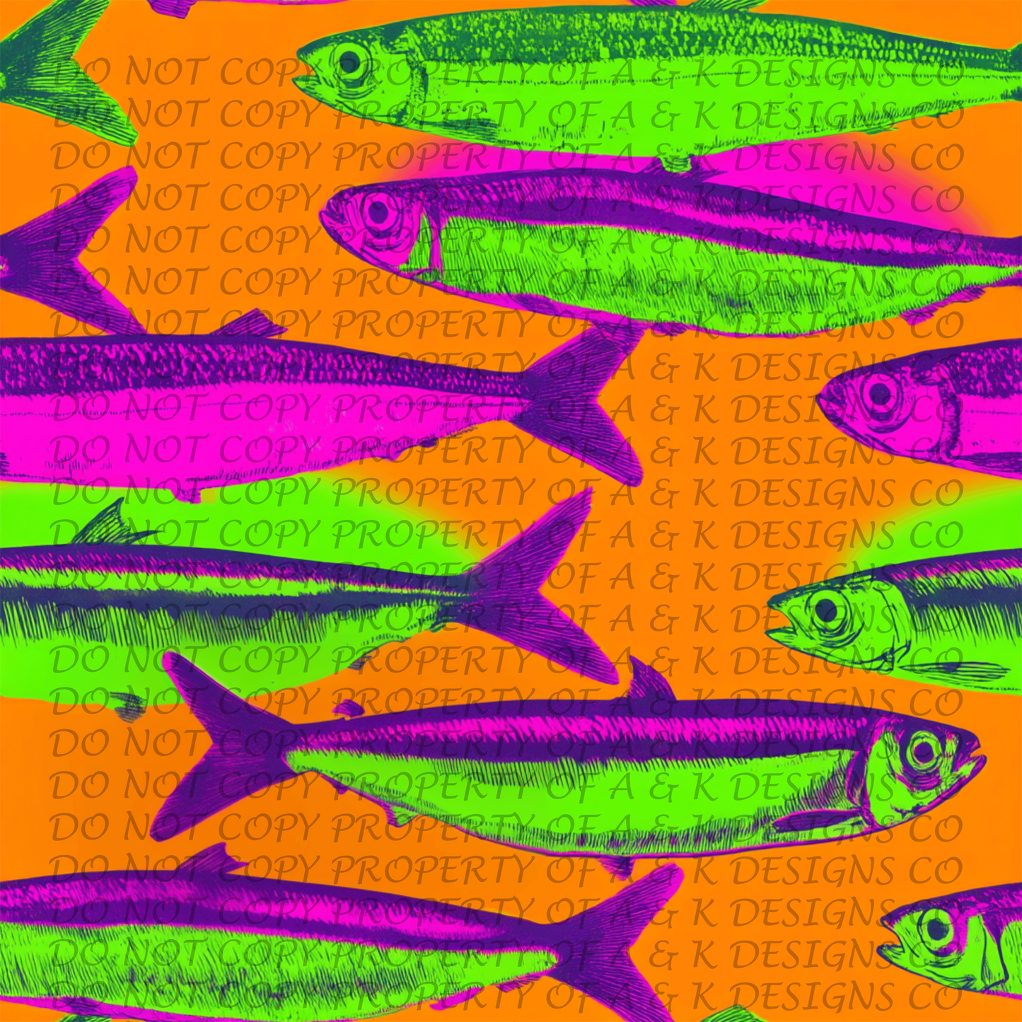 Neon Orange and Green Fish