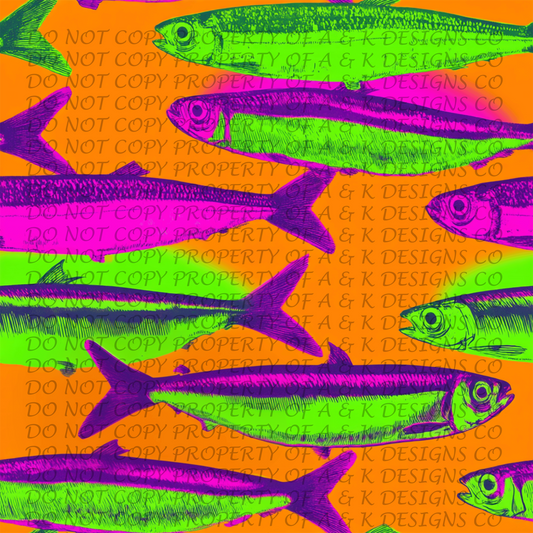 Neon Orange and Green Fish