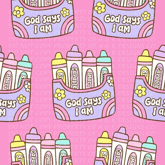Back To School Girly Bible Crayons