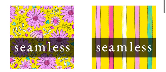 Neon Yellow Purple Floral + Stripes Cord
