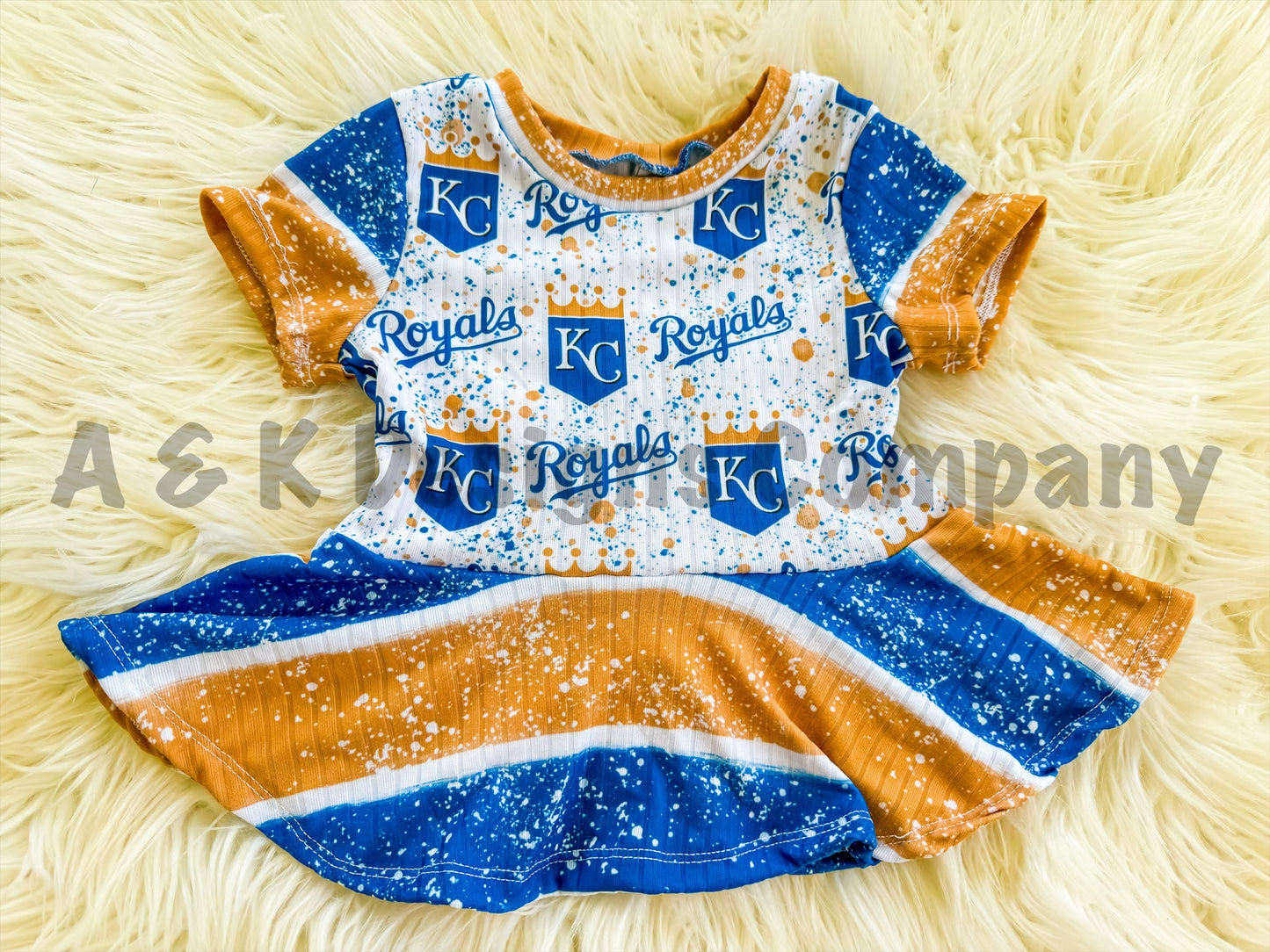 White Royal Splatter + Stripes Coord