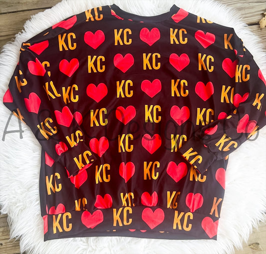 Kc Black with Red Hearts