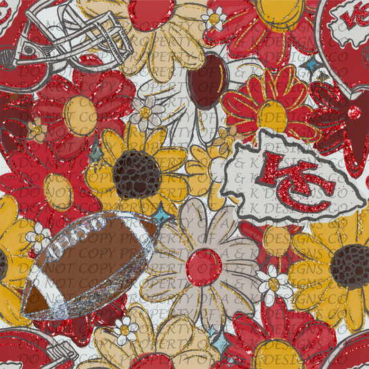 Red Glitter Sunflowers