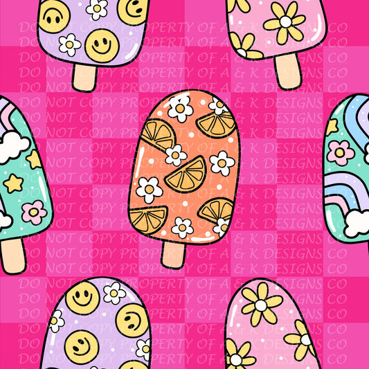 Neon Pink Popsicles