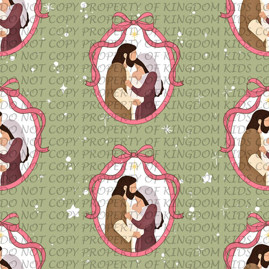 Family Frames Green Bows