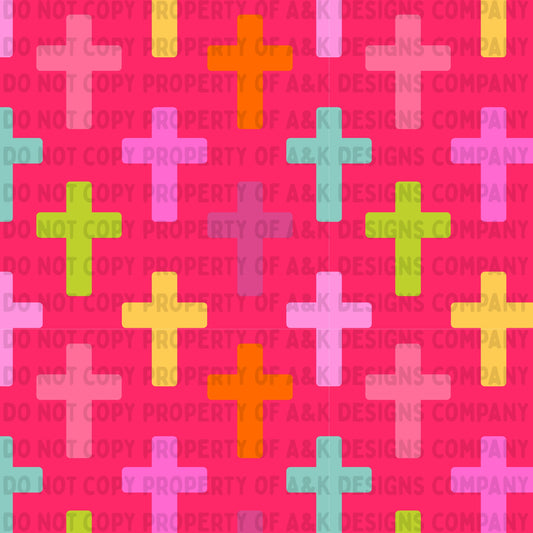 Neon Pink Crosses