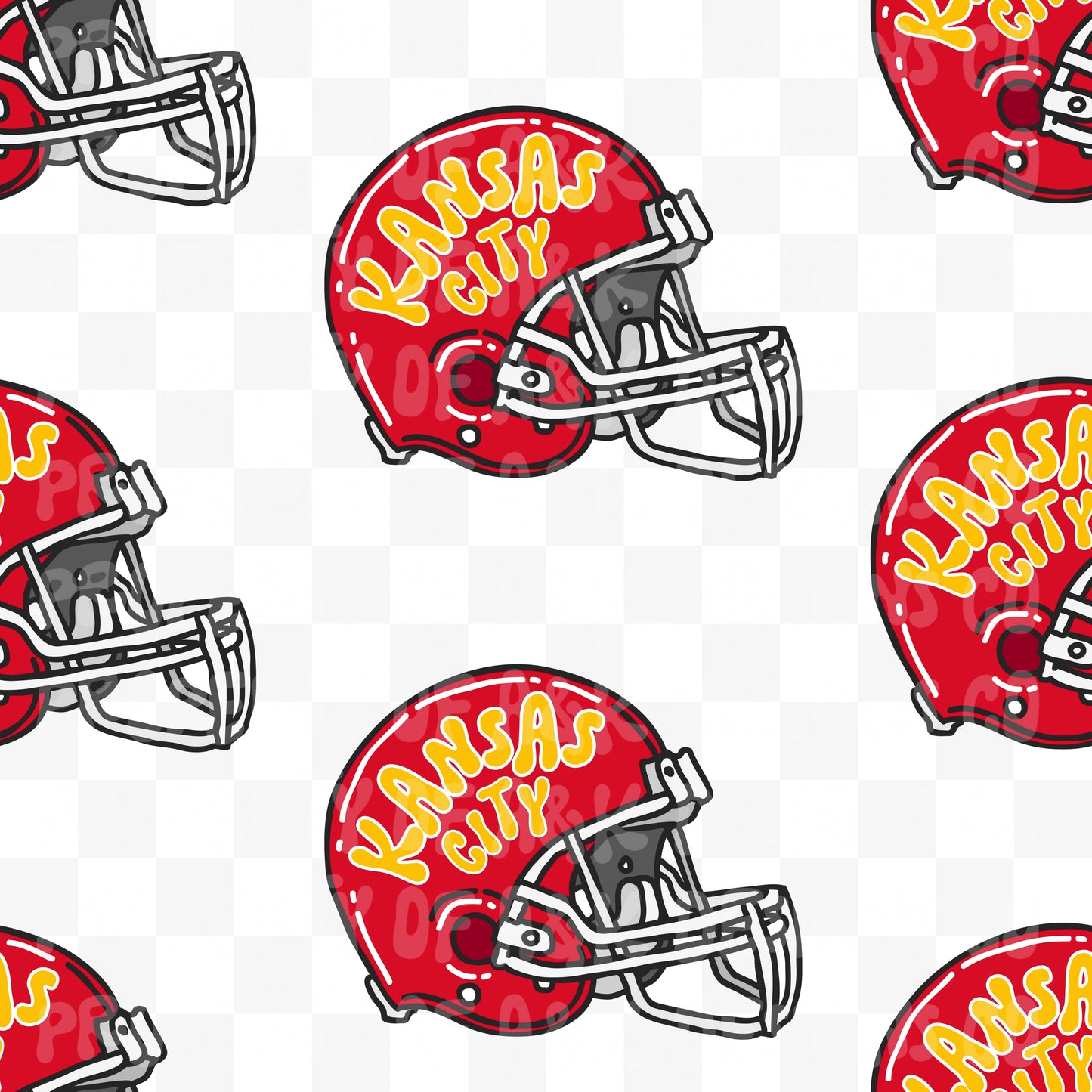 Exclusive Red Helmets KC White Checkers
