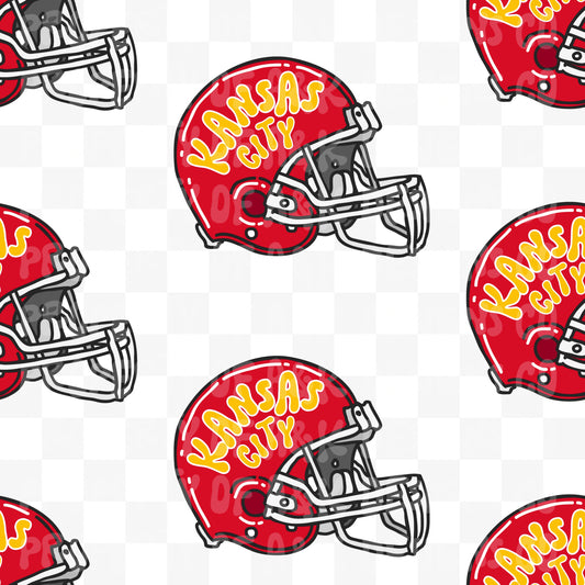Exclusive Red Helmets KC White Checkers