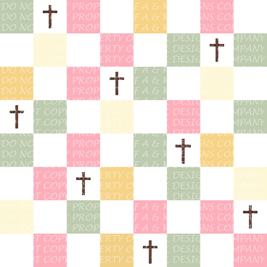 Pink Checker Crosses