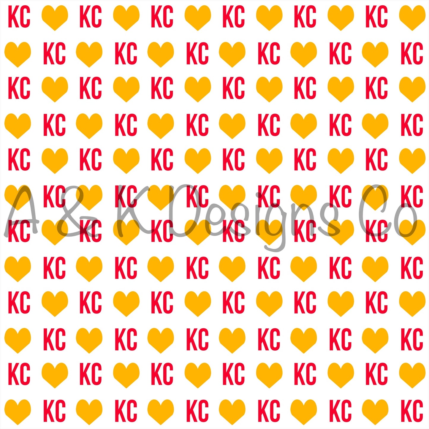 Kc White with Yellow Hearts