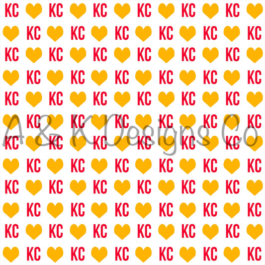 Kc White with Yellow Hearts