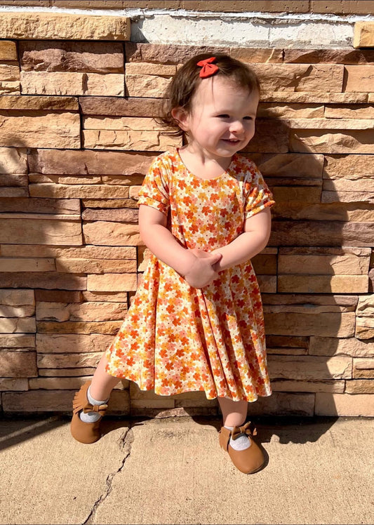 Retro Orange Floral