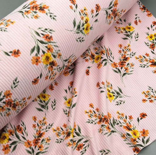Pink with Orange & Yellow Flowers