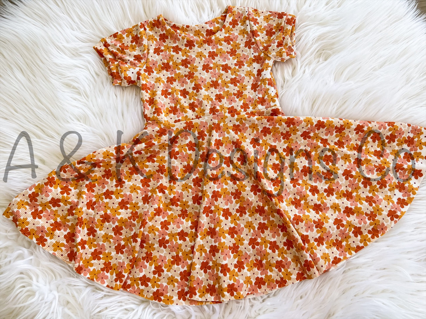 Retro Orange Floral